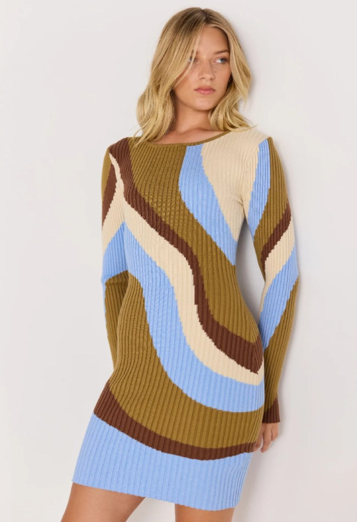 Minkpink Darla Intarzia Knit Mini Dress