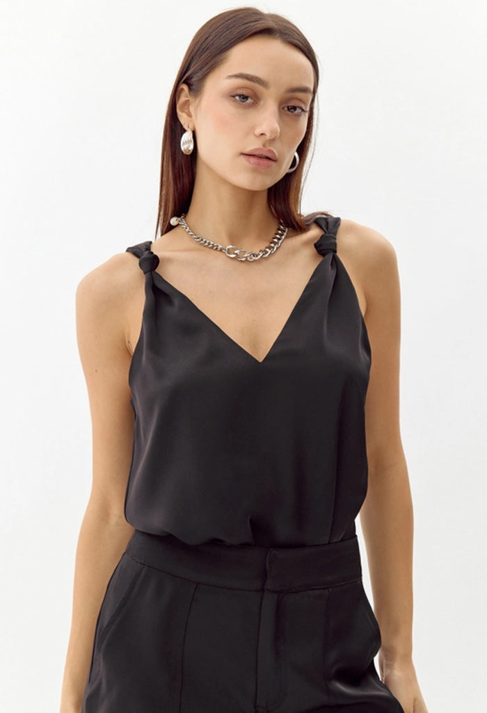 Greylin Kassi Shoulder Knot Satin Top