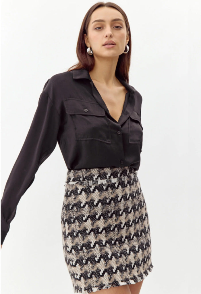 Greylin Lenny Houndstooth Mini Skirt