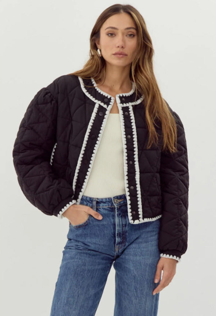 Greylin Preston Quilted Contrast Jacket