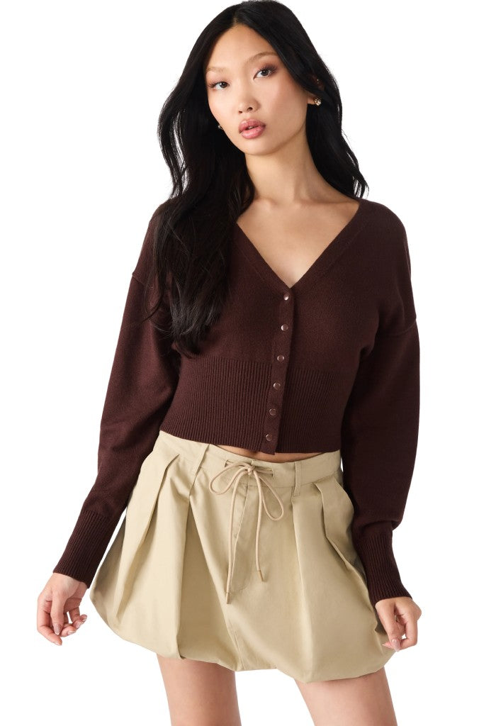 Steve Madden Lauryn Cardigan-Chocolate