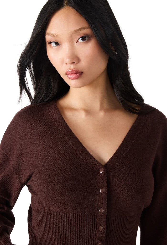Steve Madden Lauryn Cardigan-Chocolate