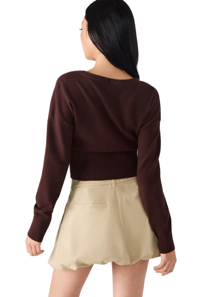Steve Madden Lauryn Cardigan-Chocolate