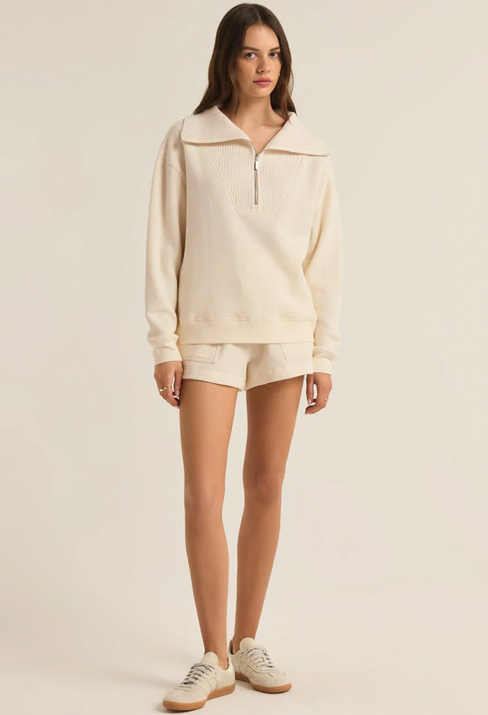 Z Supply Sonata Fleece Sweatshirt-Sea Salt