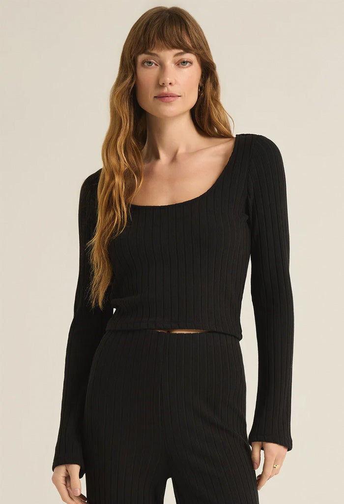 Z Supply Madeline Rib Top-Black