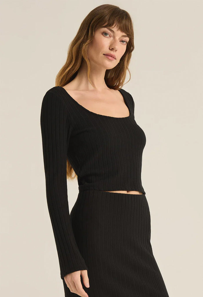 Z Supply Madeline Rib Top-Black