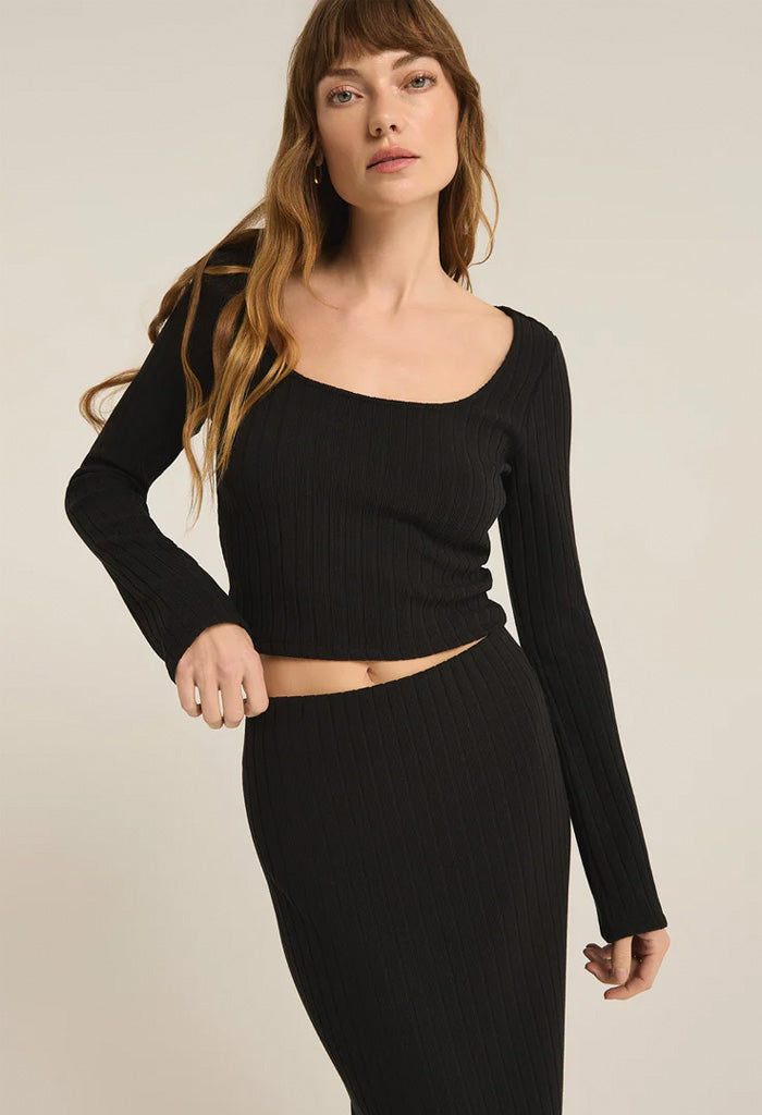 Z Supply Madeline Rib Top-Black