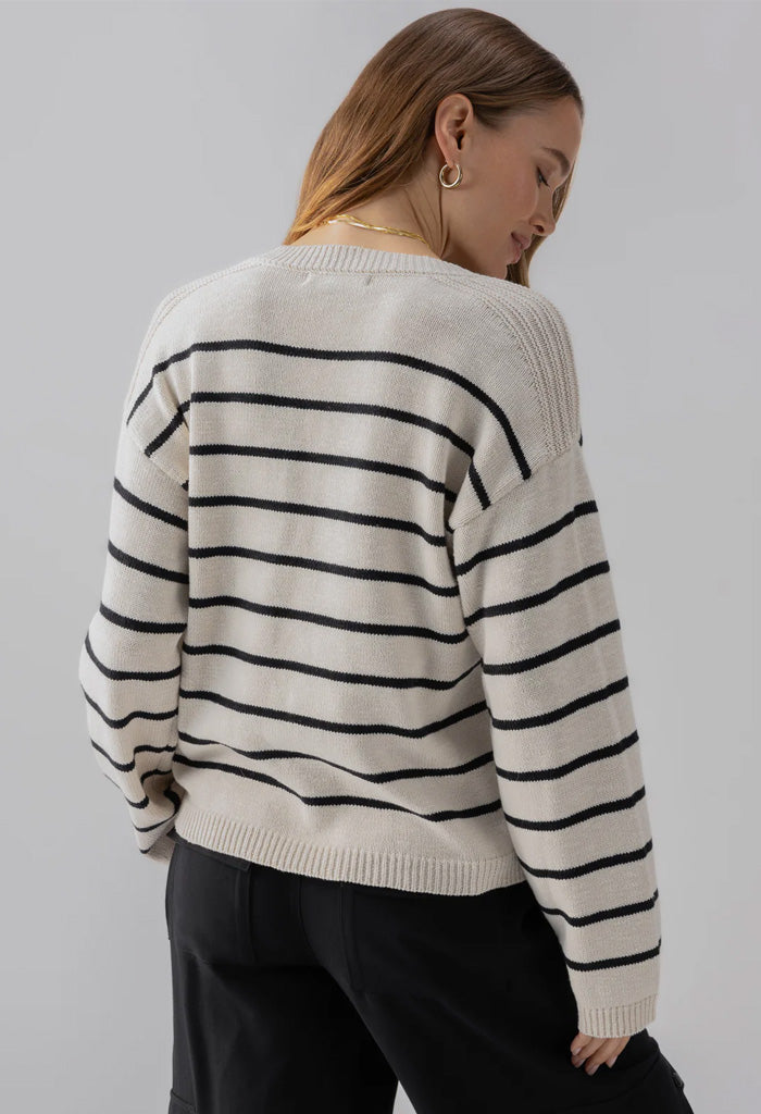 Sanctaury Chill Vibes Sweater-Chalk/Black Stripe