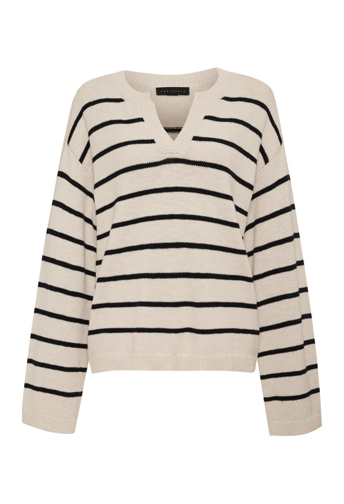 Sanctaury Chill Vibes Sweater-Chalk/Black Stripe