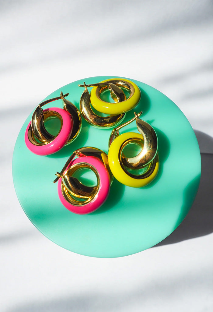 Buy AYESHA Multi Womens Open Hoops Neon Acrylic Earrings | Shoppers Stop