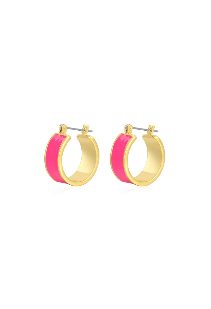 Luv AJ Positano Hoops-Hot Pink