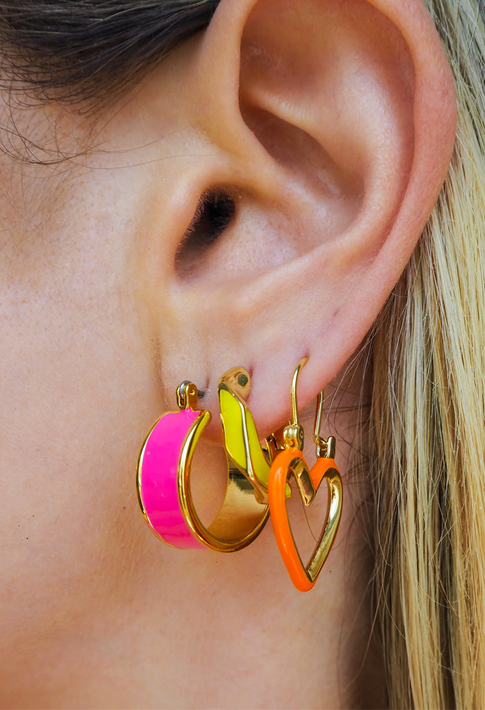 Luv AJ Positano Hoops-Hot Pink
