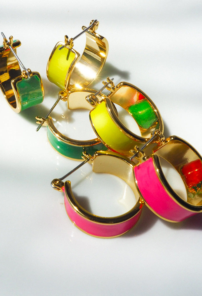 Luv AJ Positano Hoops-Neon Yellow
