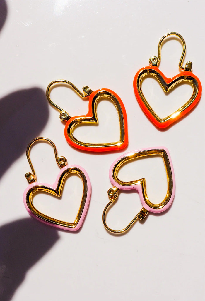 Luv AJ Mini Heartbreaker Hoops-Light Pink