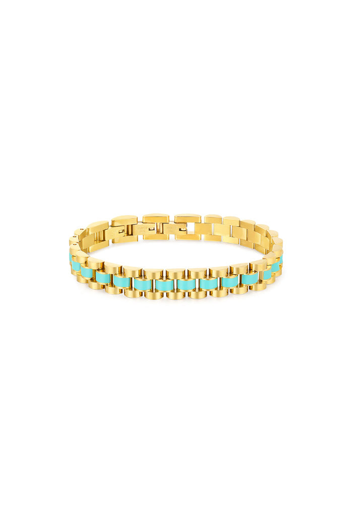 Luv AJ Timepiece Bracelet-Turquoise