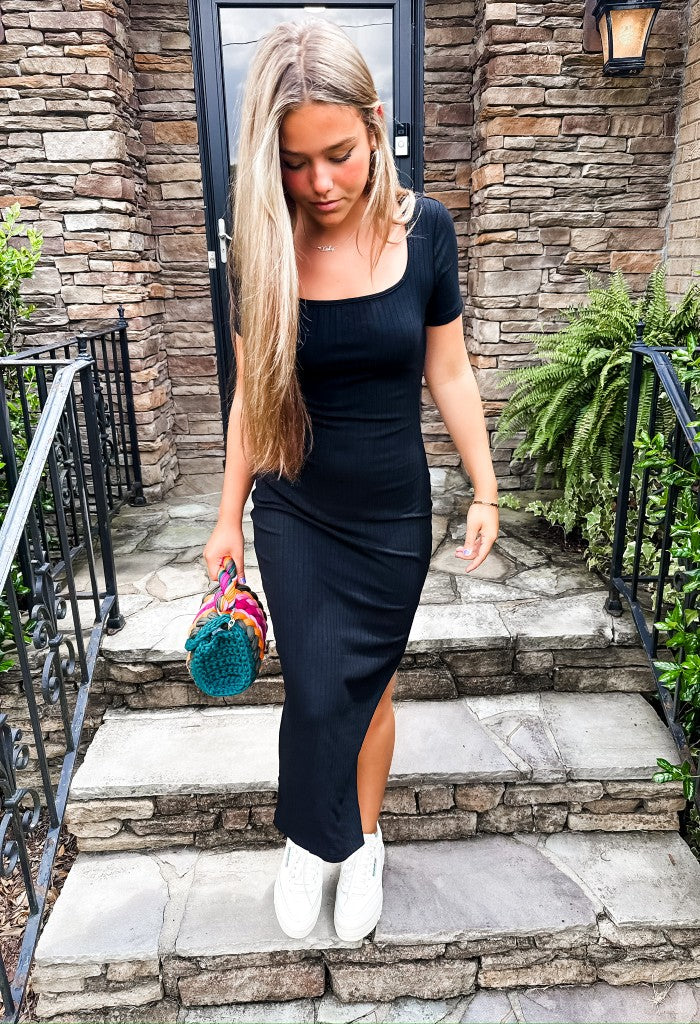 KK Bloom Alana Midi Dress-Black