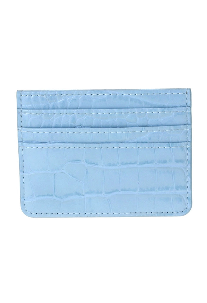 KK Bloom Tiara Crocodile Cardholder-Blue