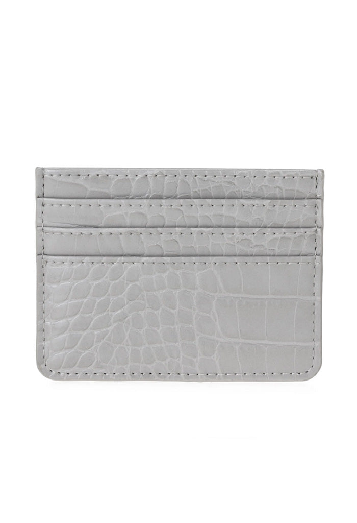 KK Bloom Tiara Crocodile Cardholder-Grey