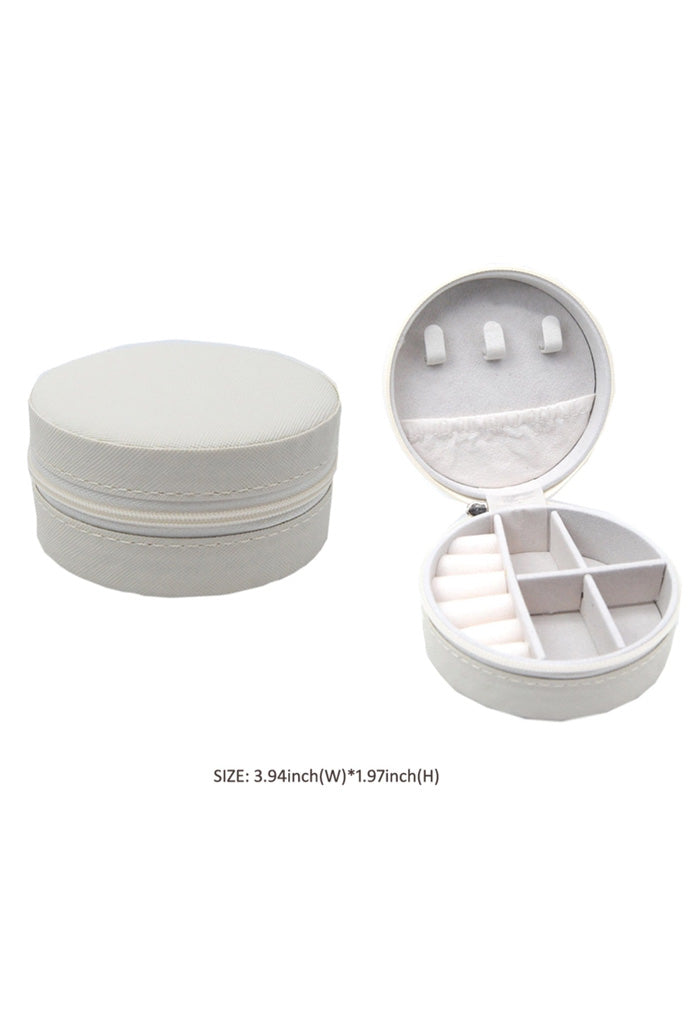 KK Bloom Pretty Little Travel Jewelry Case-Round Ivory