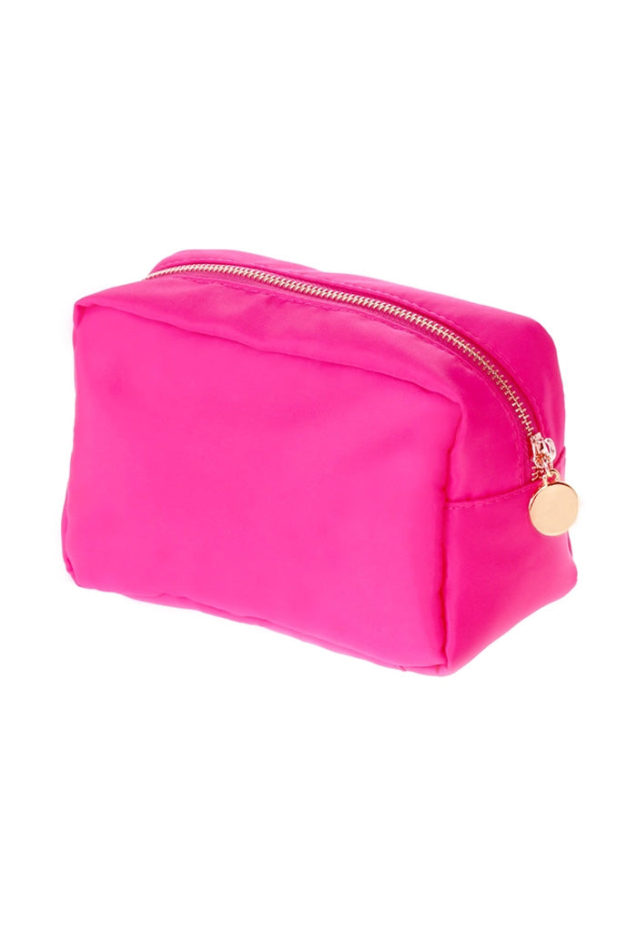 KK Bloom Nylon Cosmetic Bag-Neon Pink