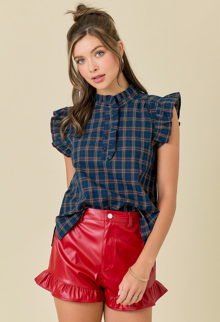 KK Bloom Mad For Plaid Top