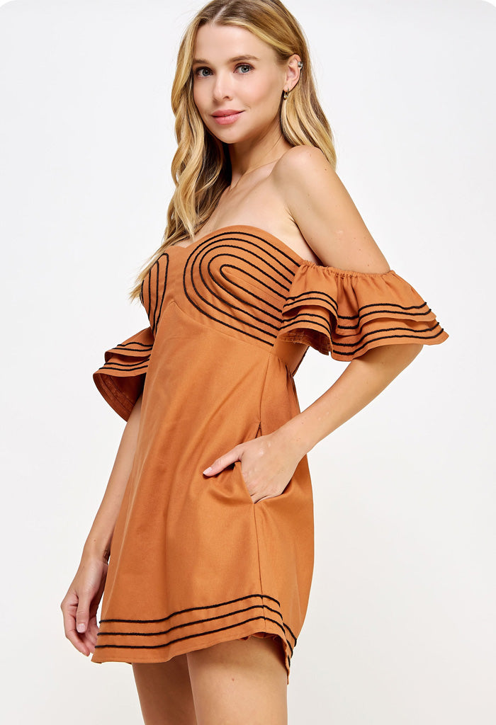 KK Bloom Pumpkin Spice Mini Dress