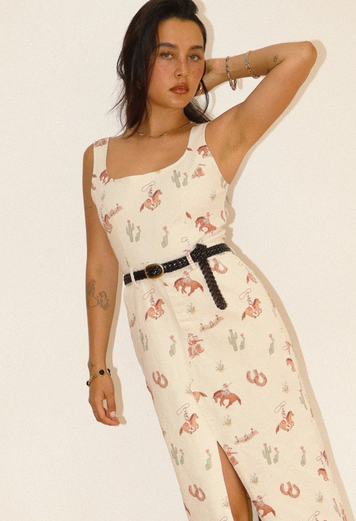 KK Bloom Rodeo Slit Midi Dress
