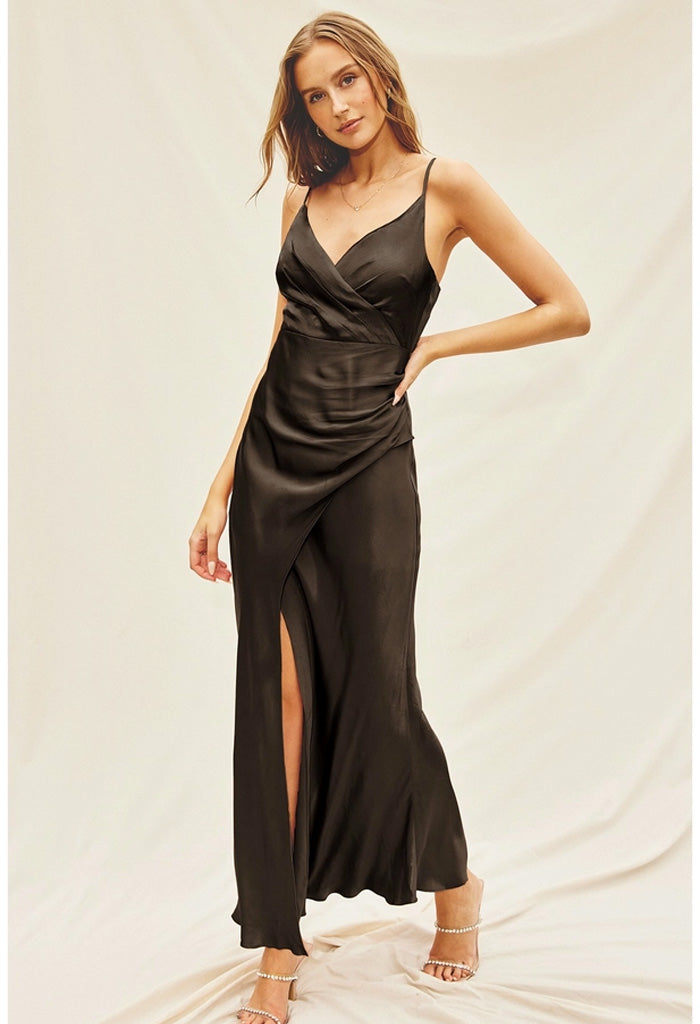 Camisole Slip Dress-Black - KK Bloom Boutique