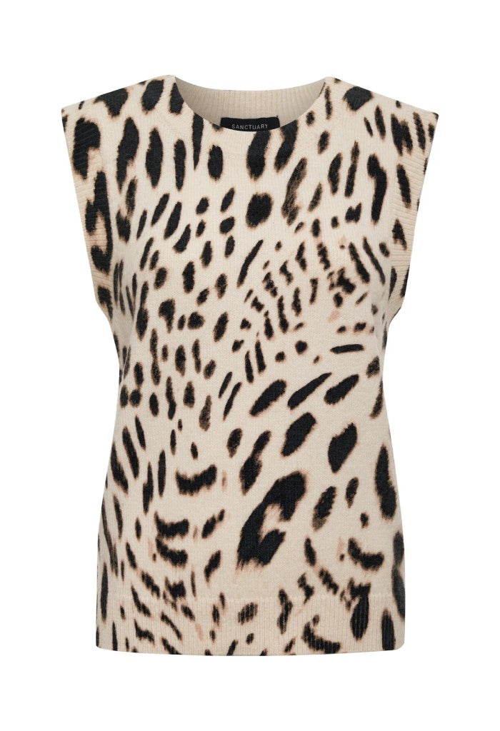 Sanctuary Clothing Fuzzy Leopard Shell-Mother Leo