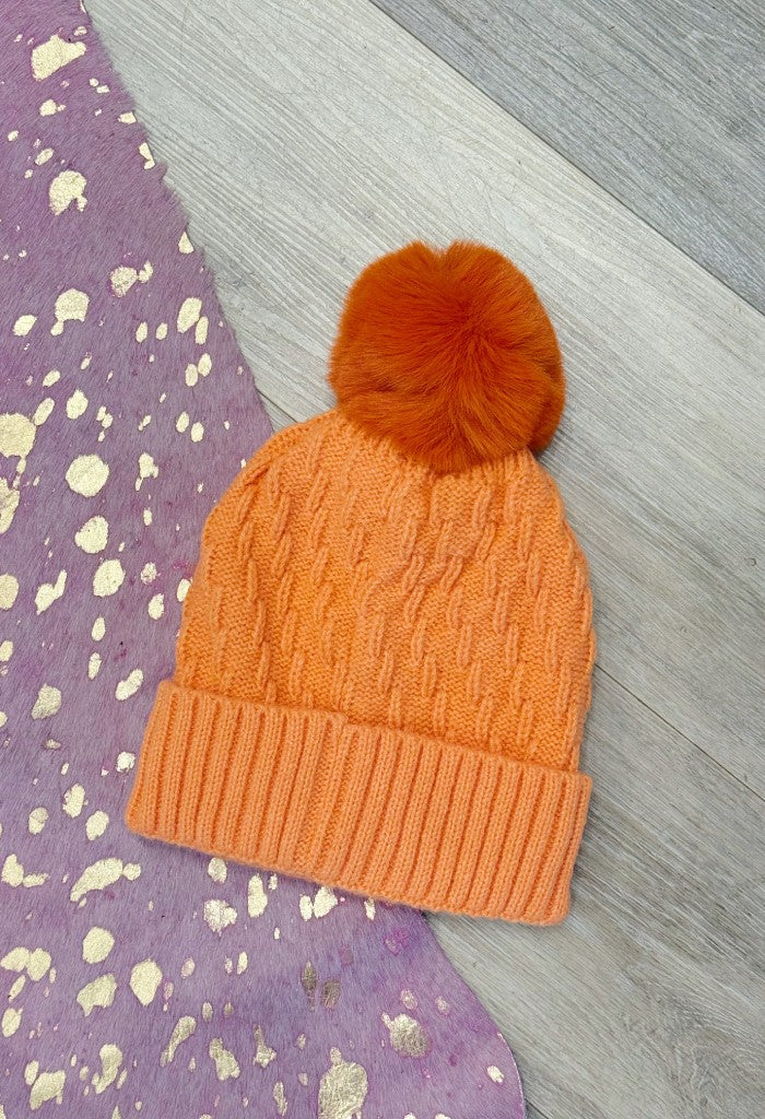 KK Bloom Pom Party Beanie-Orange