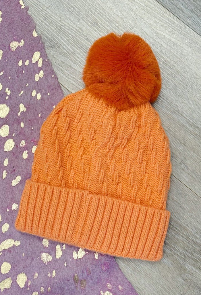 KK Bloom Pom Party Beanie-Orange