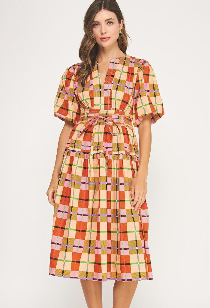 KK Bloom Rachel Plaid Maxi Dress