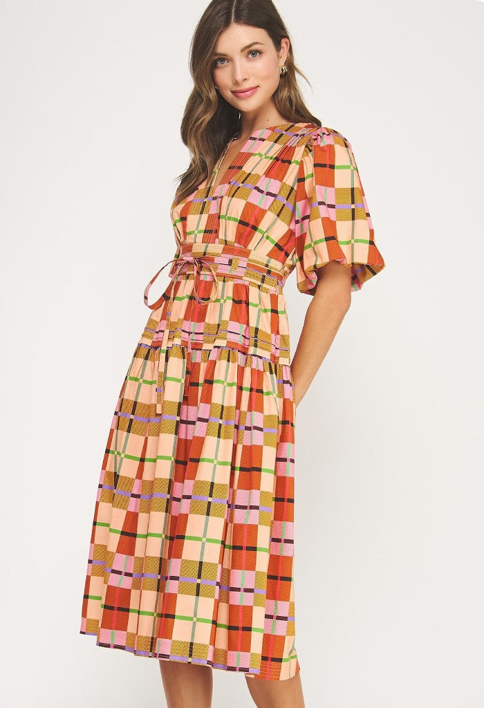 KK Bloom Rachel Plaid Maxi Dress