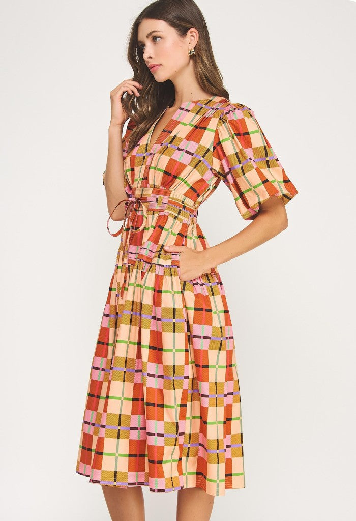 KK Bloom Rachel Plaid Maxi Dress