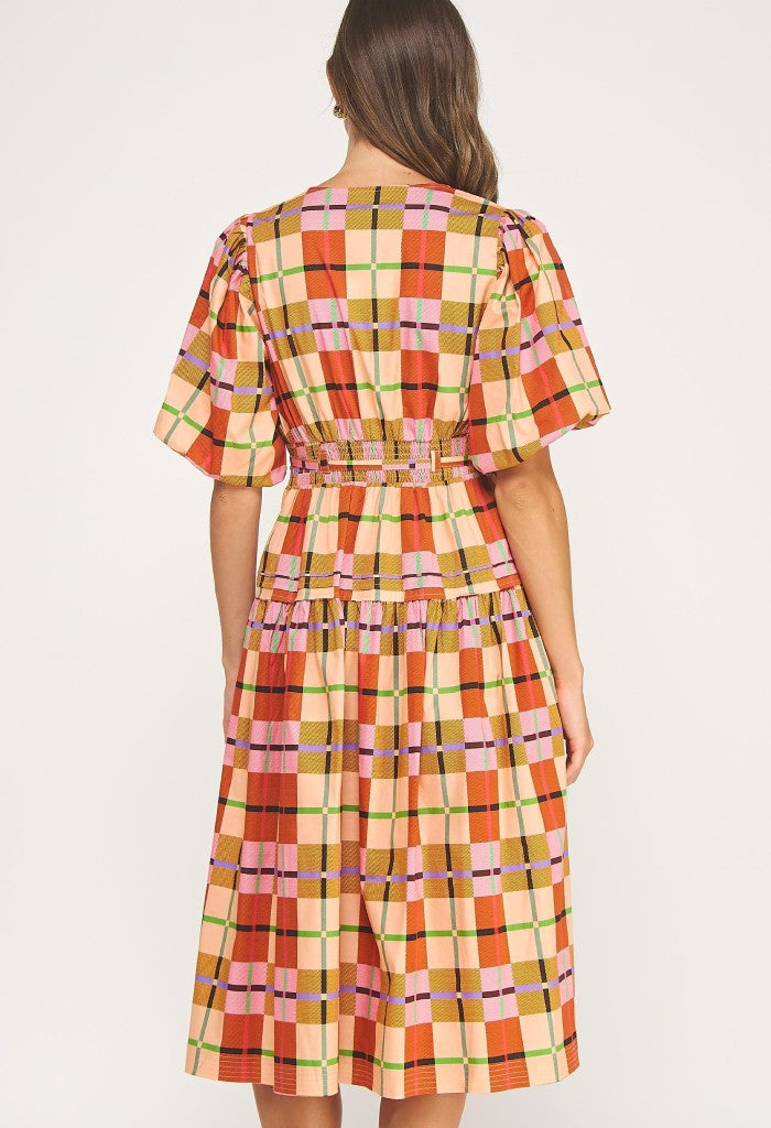 KK Bloom Rachel Plaid Maxi Dress