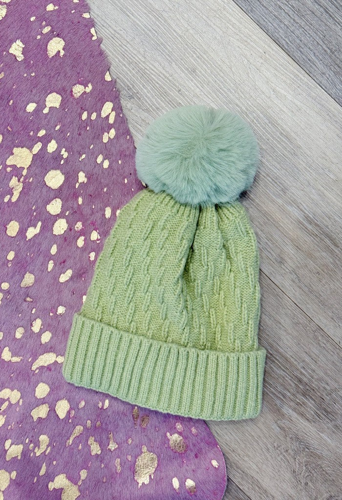 KK Bloom Pom Party Beanie-Lime