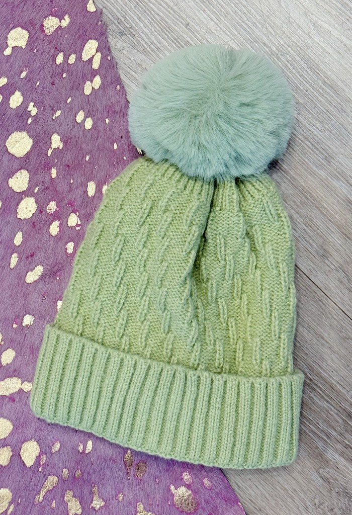 KK Bloom Pom Party Beanie-Lime