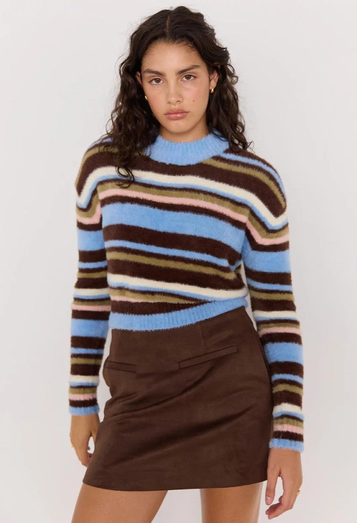 Minkpink Poet Fluffy Stripe Sweater