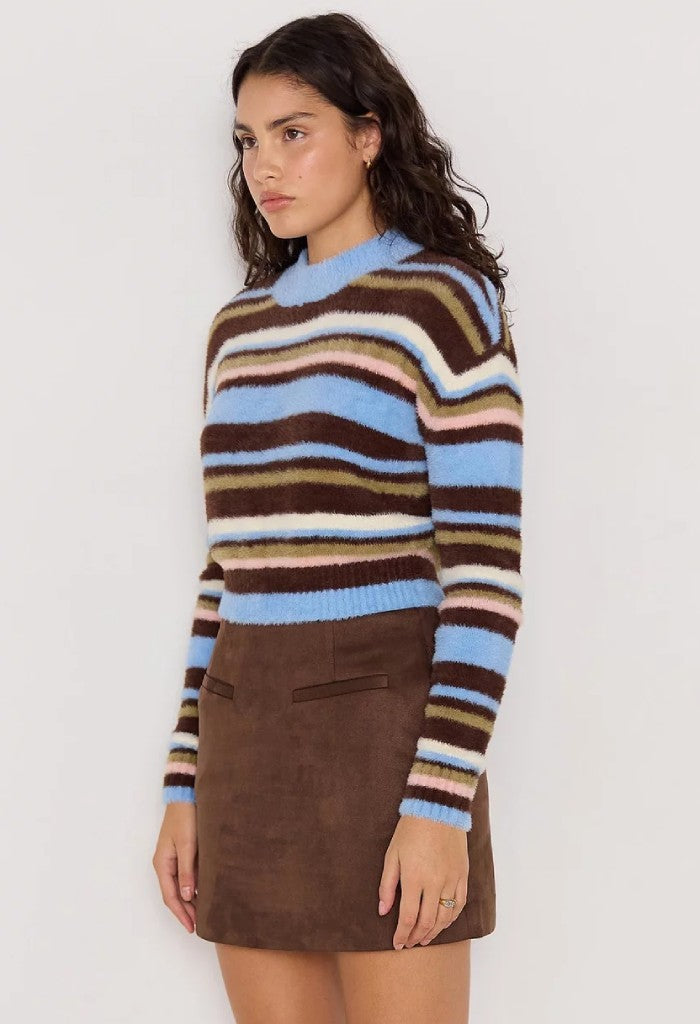 Minkpink Poet Fluffy Stripe Sweater