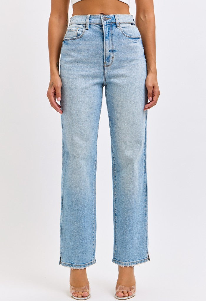KK Bloom Highrise Dad Jean With Mini Slit