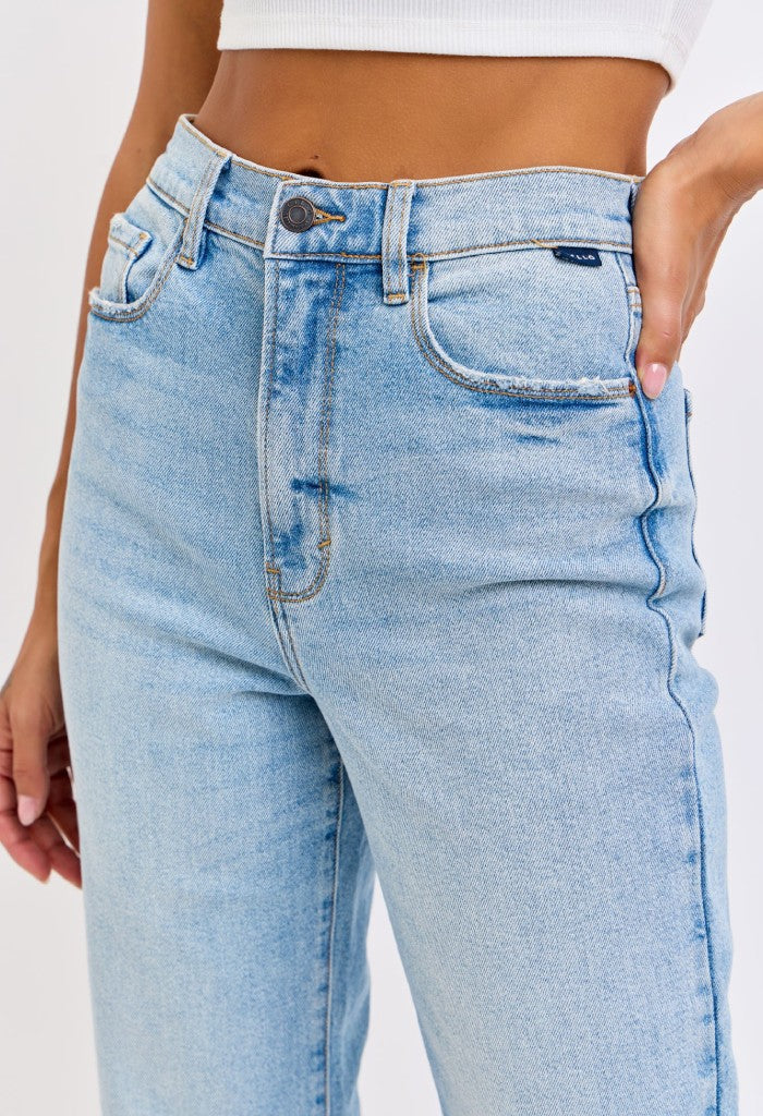 KK Bloom Highrise Dad Jean With Mini Slit