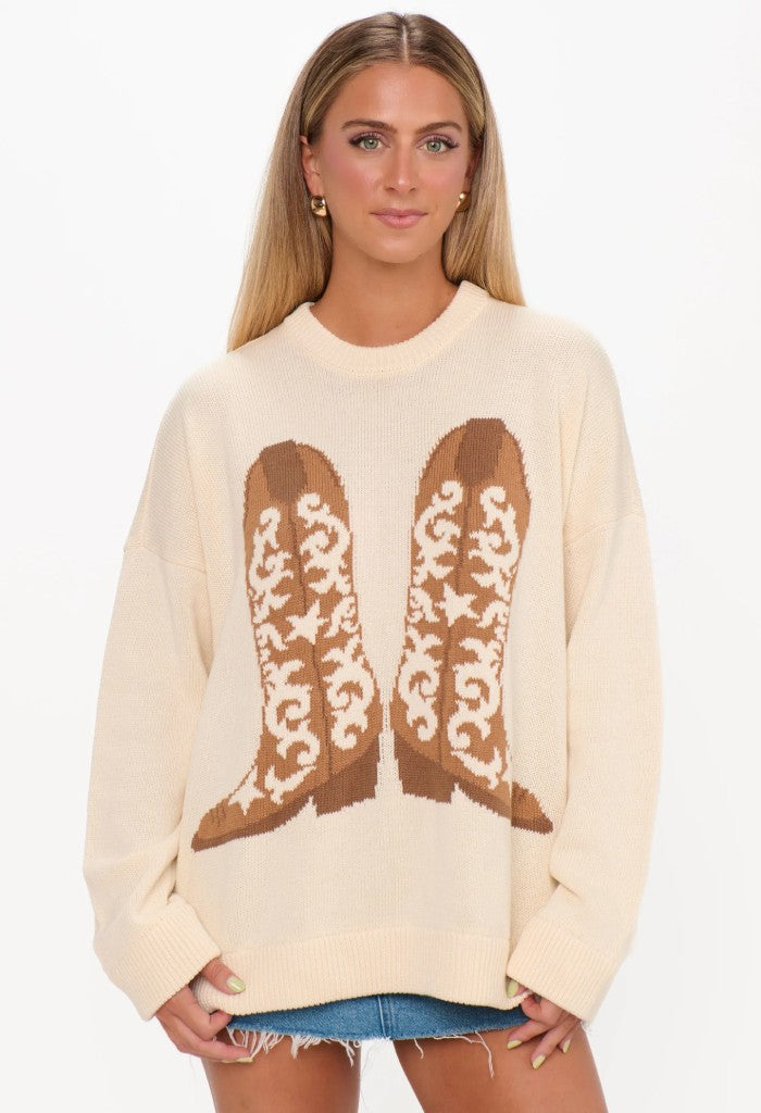 Show Me Your Mumu Stay Awhile Sweater-Cowboy Boot