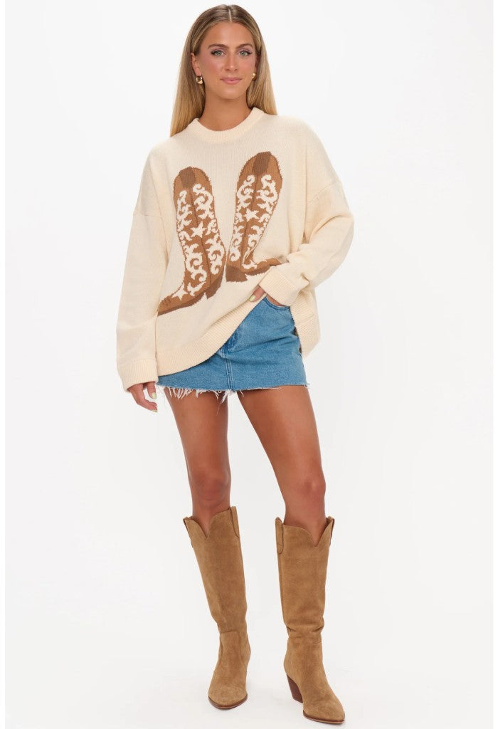 Show Me Your Mumu Stay Awhile Sweater-Cowboy Boot