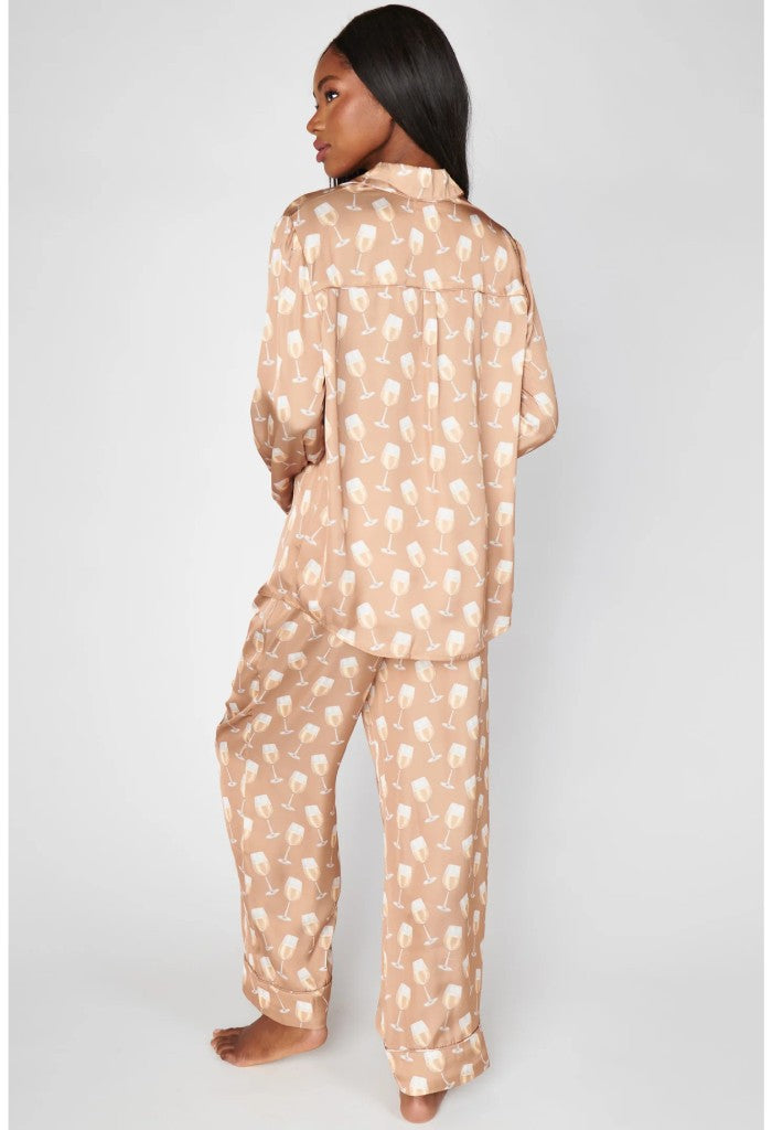 Show Me Your Mumu Classic PJ Set-Silky White Wine