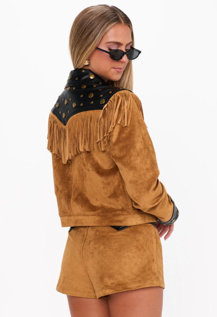 Show Me Your Mumu Wilson Jacket-Sepia Faux Suede