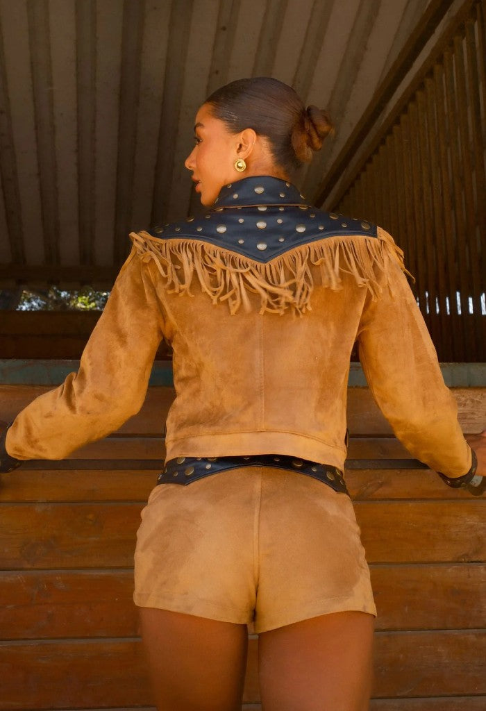 Show Me Your Mumu Wilson Jacket-Sepia Faux Suede