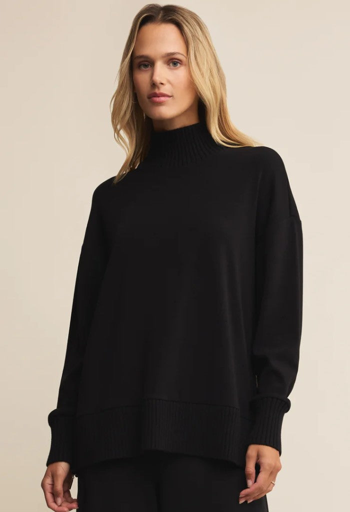 Z Supply Sable Rib Sweatshirt-Black