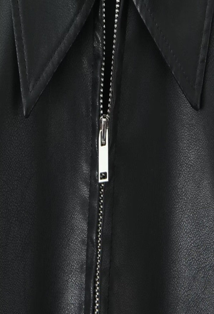 KK Bloom Cora Faux Leather Bomber Jacket