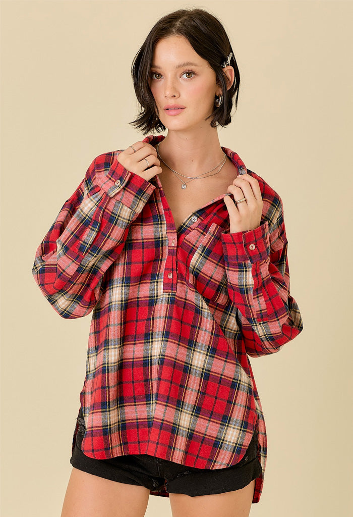 KK Bloom Twiggy Plaid Buttondown