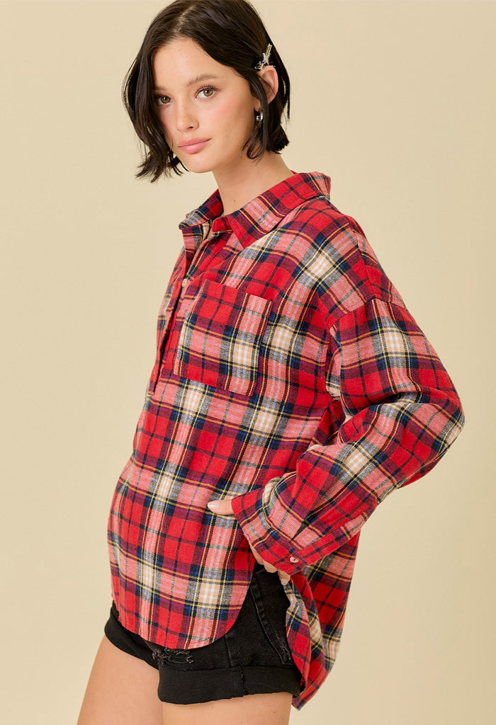 KK Bloom Twiggy Plaid Buttondown